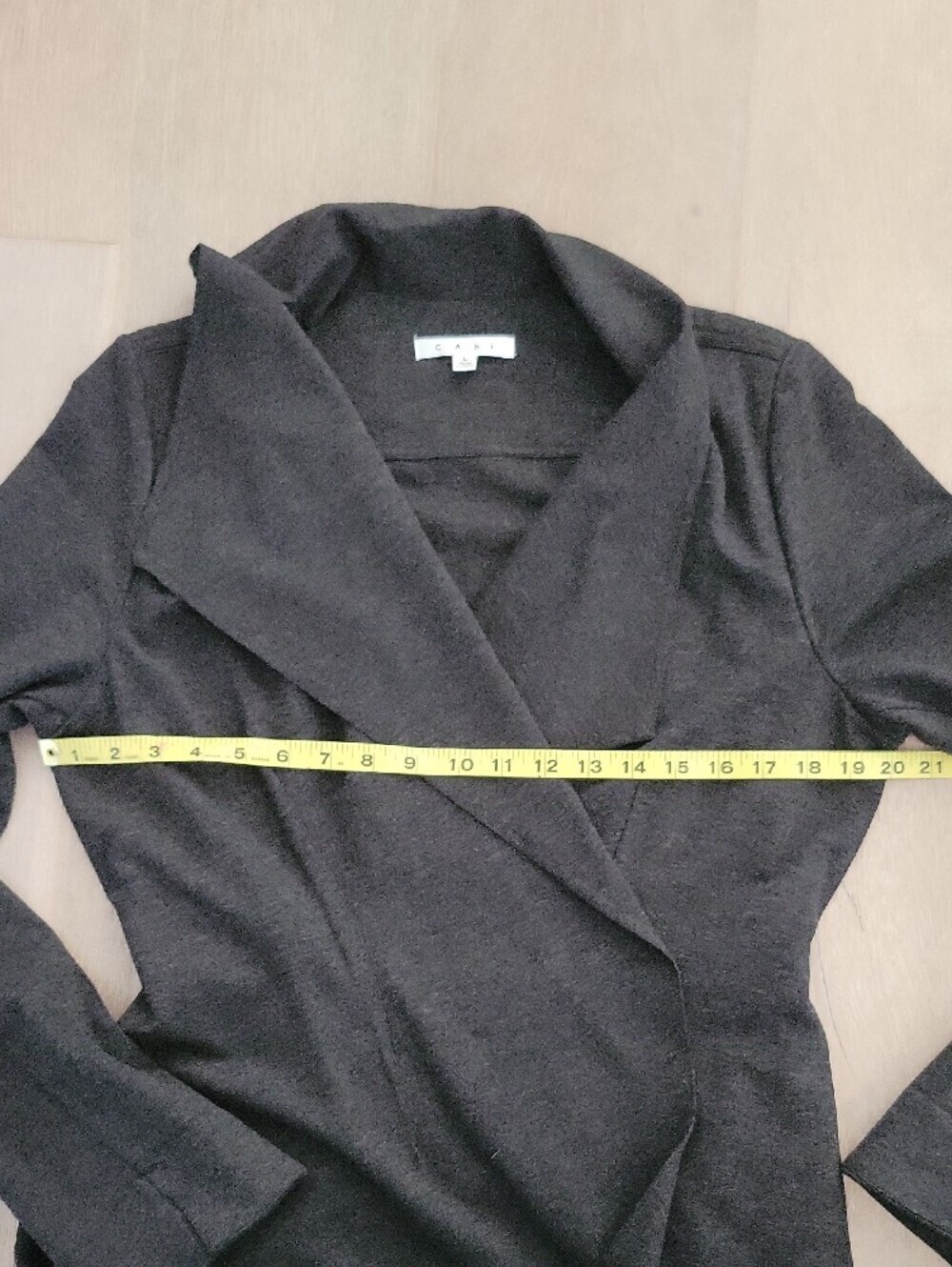 Cabi Take Two Draped Ponte Knit Wrap Cardigan Charcoal Gray L - Picture 10 of 10